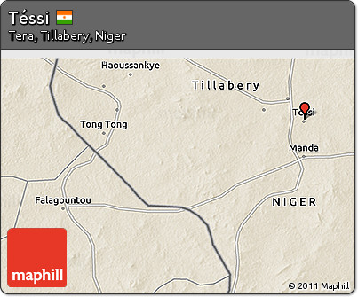 Shaded Relief 3D Map of Téssi
