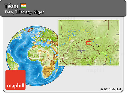 Physical Location Map of Téssi