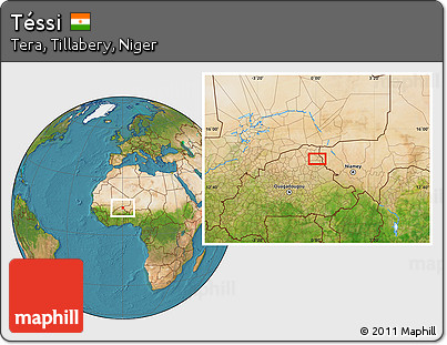 Satellite Location Map of Téssi