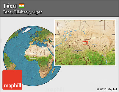 Satellite Location Map of Téssi