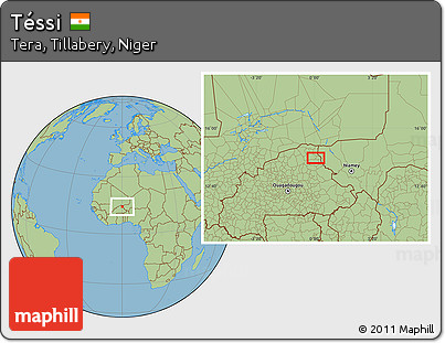Savanna Style Location Map of Téssi
