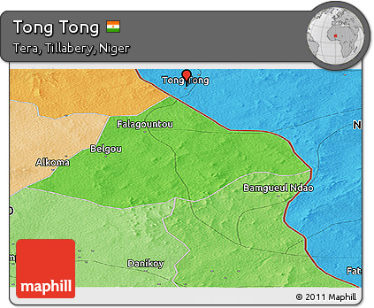 Political Panoramic Map of Tong Tong