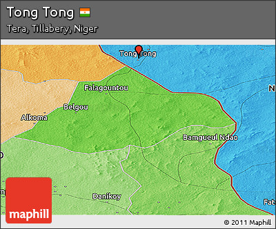Political Panoramic Map of Tong Tong