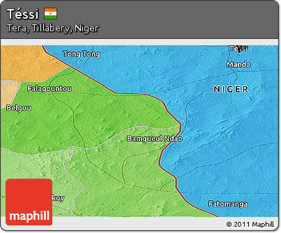 Political Panoramic Map of Téssi
