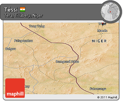 Satellite Panoramic Map of Téssi