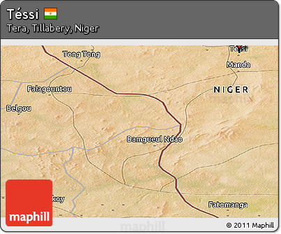 Satellite Panoramic Map of Téssi