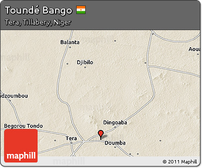 Shaded Relief 3D Map of Toundé Bango