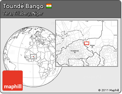 Blank Location Map of Toundé Bango