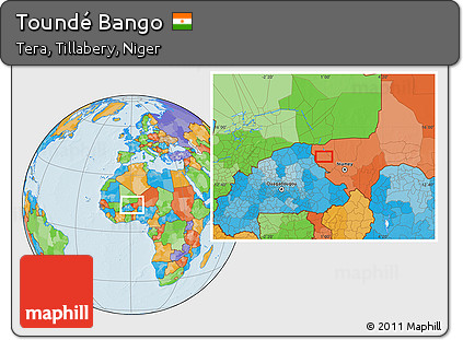Political Location Map of Toundé Bango