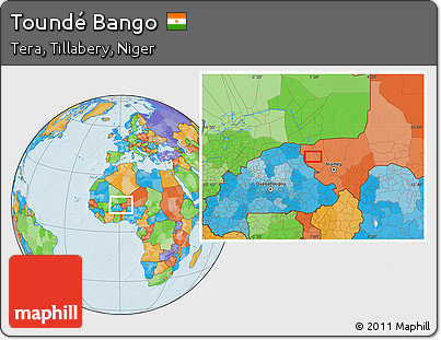 Political Location Map of Toundé Bango