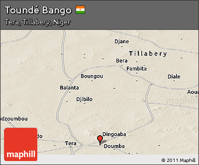 Shaded Relief Panoramic Map of Toundé Bango