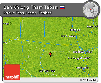 Physical 3D Map of Ban Khlong Tham Taban