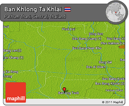 Physical Panoramic Map of Ban Khlong Ta Khlai
