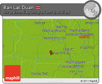 Physical Panoramic Map of Ban Lat Duan