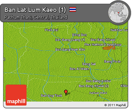 Physical Panoramic Map of Ban Lat Lum Kaeo (1)