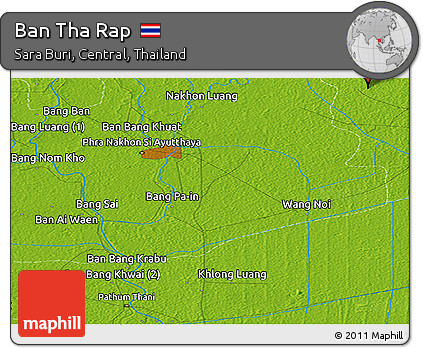 Physical Panoramic Map of Ban Tha Rap