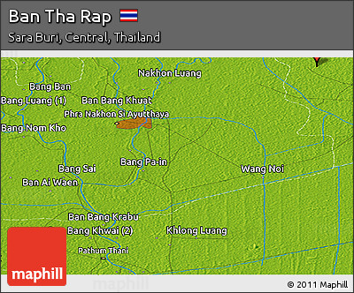 Physical Panoramic Map of Ban Tha Rap