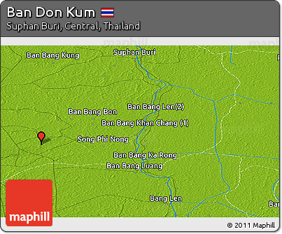 Physical Panoramic Map of Ban Don Kum