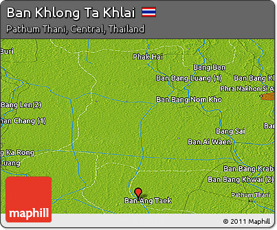 Physical Panoramic Map of Ban Khlong Ta Khlai