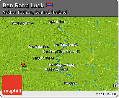 Physical Panoramic Map of Ban Rang Luak