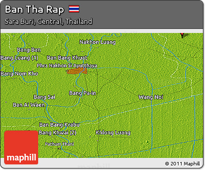 Physical Panoramic Map of Ban Tha Rap