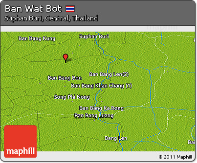 Physical Panoramic Map of Ban Wat Bot