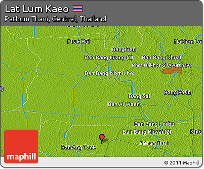 Physical Panoramic Map of Lat Lum Kaeo