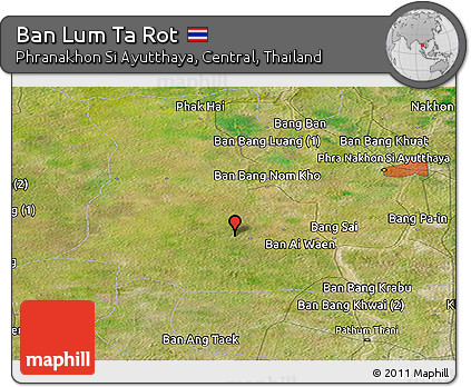 Satellite Panoramic Map of Ban Lum Ta Rot