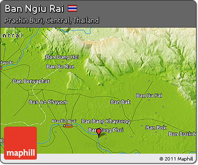 Physical 3D Map of Ban Ngiu Rai