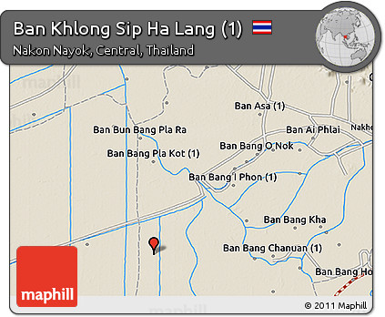 Shaded Relief 3D Map of Ban Khlong Sip Ha Lang (1)