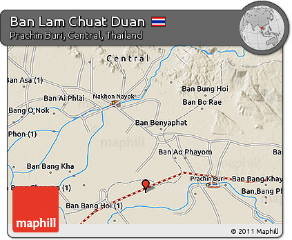 Shaded Relief 3D Map of Ban Lam Chuat Duan