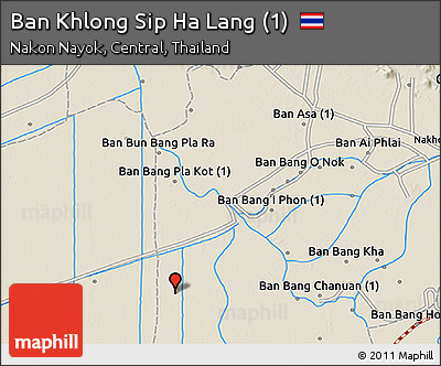 Shaded Relief 3D Map of Ban Khlong Sip Ha Lang (1)