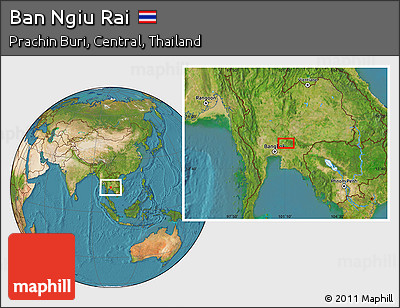 Satellite Location Map of Ban Ngiu Rai