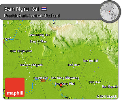 Physical Map of Ban Ngiu Rai