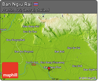 Physical Map of Ban Ngiu Rai