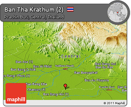 Physical Panoramic Map of Ban Tha Krathum (2)
