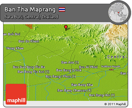 Physical Panoramic Map of Ban Tha Maprang