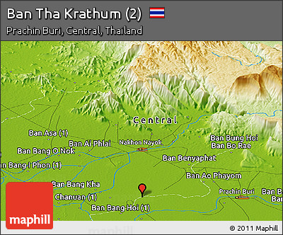 Physical Panoramic Map of Ban Tha Krathum (2)