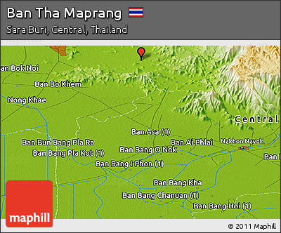 Physical Panoramic Map of Ban Tha Maprang