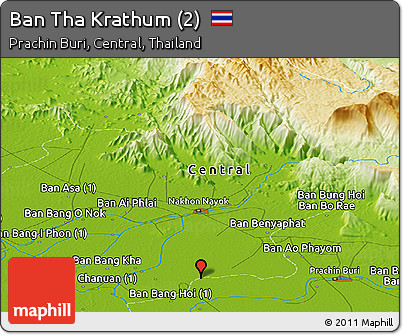 Physical Panoramic Map of Ban Tha Krathum (2)