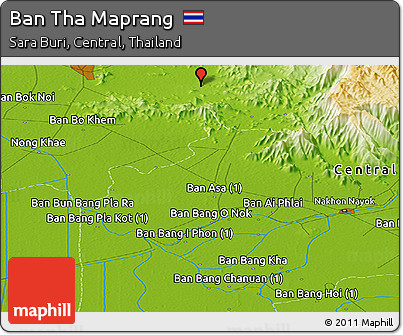 Physical Panoramic Map of Ban Tha Maprang