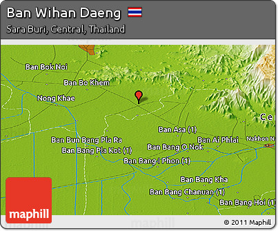 Physical Panoramic Map of Ban Wihan Daeng