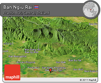 Satellite Panoramic Map of Ban Ngiu Rai