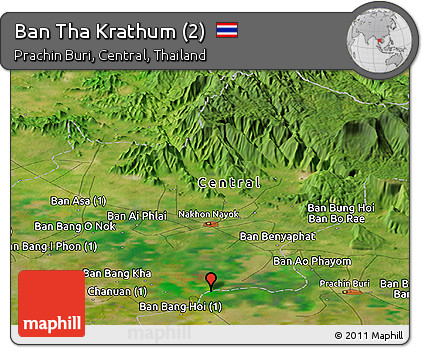 Satellite Panoramic Map of Ban Tha Krathum (2)
