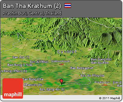 Satellite Panoramic Map of Ban Tha Krathum (2)