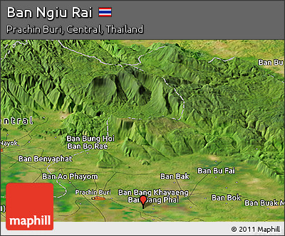 Satellite Panoramic Map of Ban Ngiu Rai