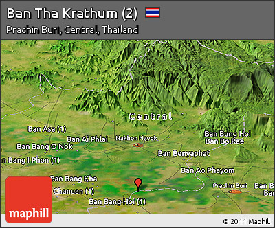 Satellite Panoramic Map of Ban Tha Krathum (2)