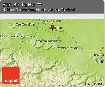 Physical 3D Map of Ban Bu Ta Ho
