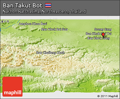 Physical Panoramic Map of Ban Takut Bot