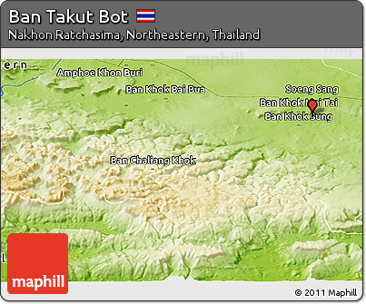 Physical Panoramic Map of Ban Takut Bot